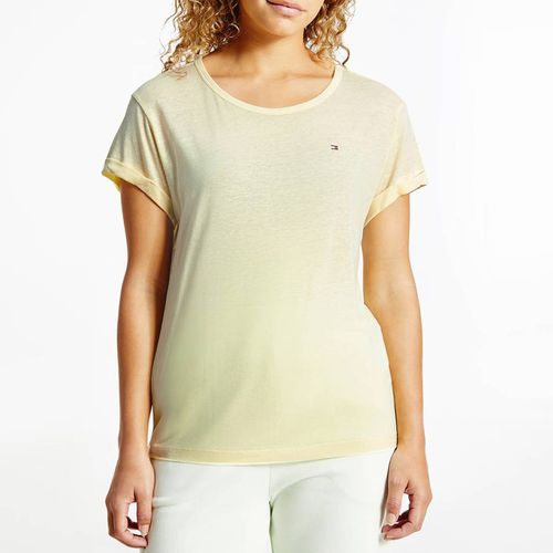 Yellow Linen Blend T-Shirt - Tommy Hilfiger - Modalova