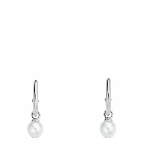 Sterling Plated Faux Pearl Drop Earrings with Swarovski Crystals - Ma Petite Amie - Modalova