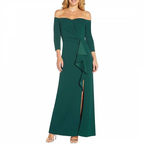 Emerald Green Off Shoulder Dress - Adrianna Papell - Modalova