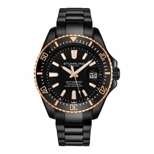 Men's Black Diver Watch 42mm - Stuhrling - Modalova