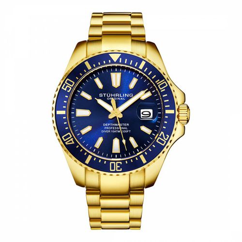 Men's Gold/Blue Watch - Stuhrling - Modalova