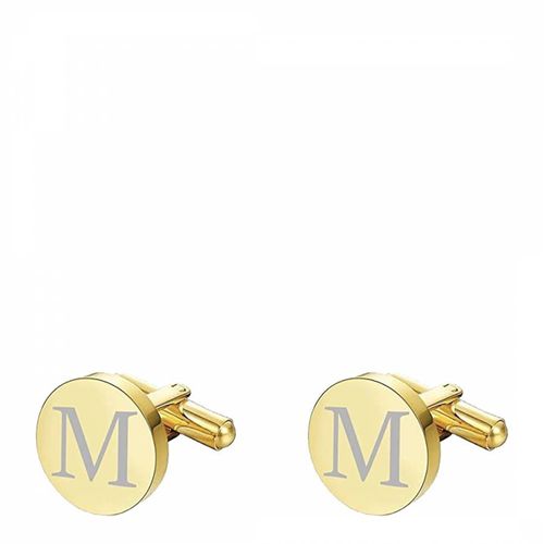 K Gold Initial M Cufflinks - Stephen Oliver - Modalova