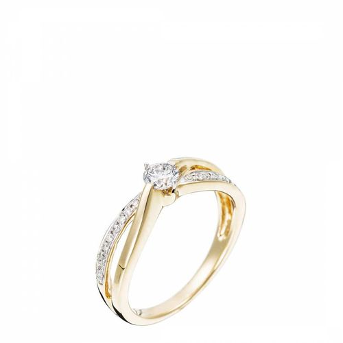 Gold Diamond Embellished Ring - Diamantini - Modalova