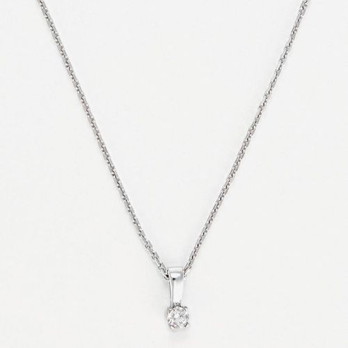 Silver Diamond Pendant Necklace - MUSE - Modalova