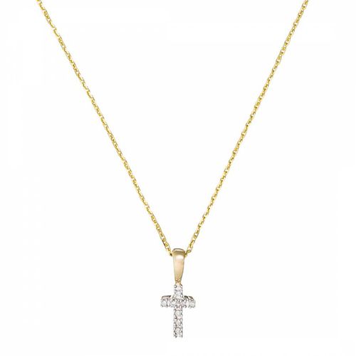 Gold Diamond Mini Cross Pendant Necklace - Diamantini - Modalova