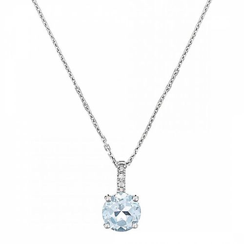 Silver Sapphire Blue Light Pendant Necklace - Le Diamantaire - Modalova
