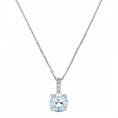 Silver Sapphire Blue Light Pendant Necklace - Le Diamantaire - Modalova