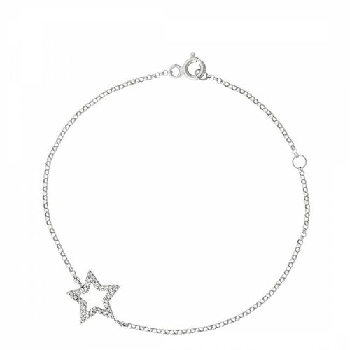 Silver Diamond Embellished Cross Pendant Necklace - Diamantini - Modalova