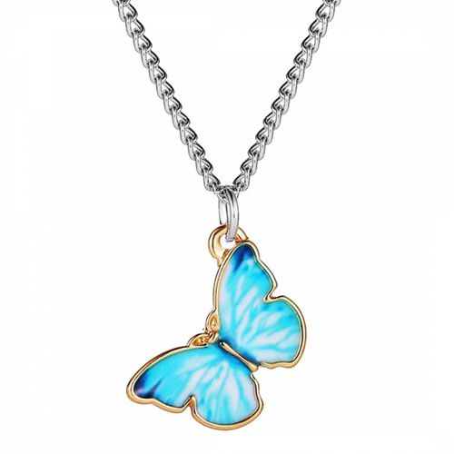 Blue Enamel Butterfly Necklace - Chloe Collection by Liv Oliver - Modalova