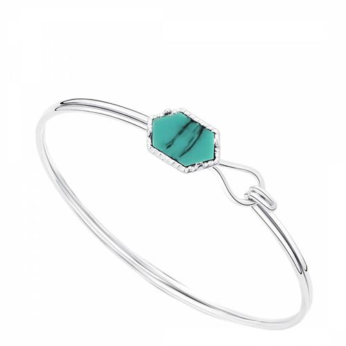 Silver Turquoise Bangle - Liv Oliver - Modalova