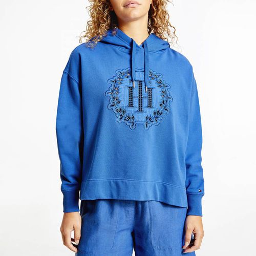 Blue Applique Relaxed Fit Hoodie - Tommy Hilfiger - Modalova