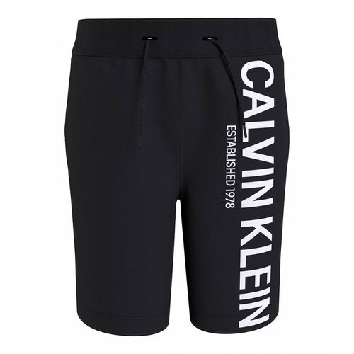 Boy's Black Side Logo Cotton Shorts - Calvin Klein - Modalova