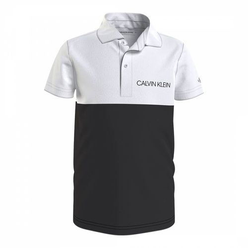 Boy's Colour Block Design Cotton Polo Shirt - Calvin Klein - Modalova