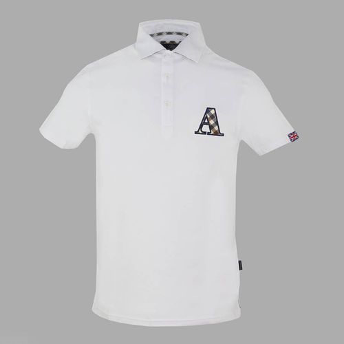 White A Logo Cotton Polo Shirt - Aquascutum - Modalova