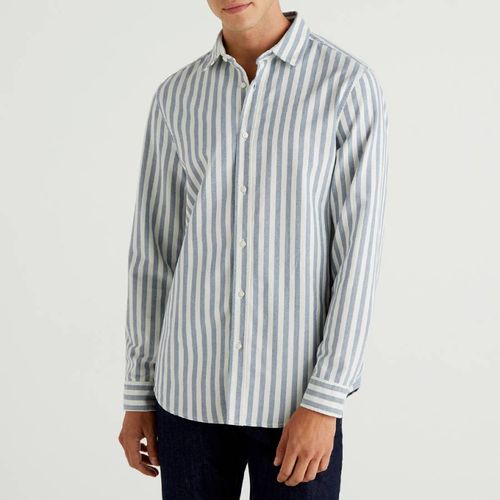Blue Striped Cotton Shirt - United Colors of Benetton - Modalova