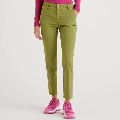 Slim Fit Cotton Stretch Trousers - United Colors of Benetton - Modalova