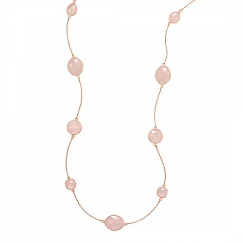 K Rose Gold Pink Quartz Necklace - Chloe Collection by Liv Oliver - Modalova