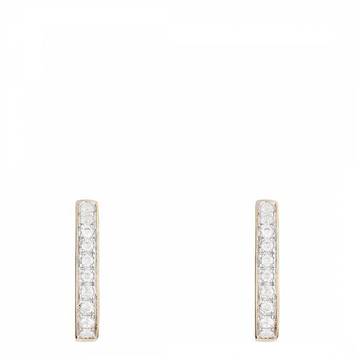 Diamond Embellished Simple Hoop Earrings - Artisan Joaillier - Modalova