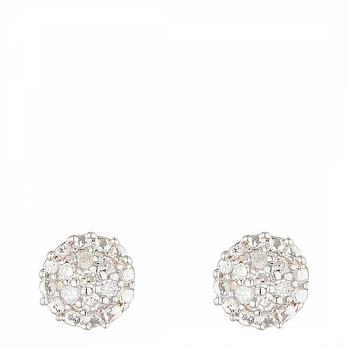Silver Diamond Round Earrings - Artisan Joaillier - Modalova