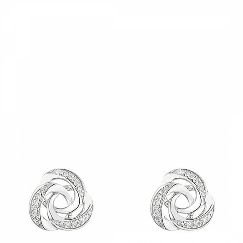 Silver Diamond Swirl Stud Earrings - Artisan Joaillier - Modalova