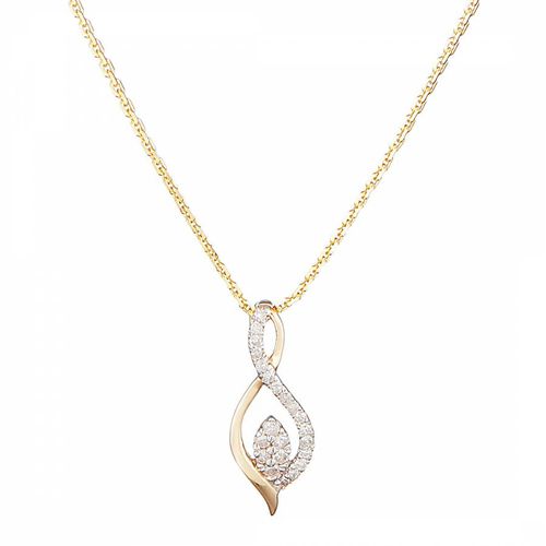 Diamond Embellished Swirl Drop Necklace - Artisan Joaillier - Modalova