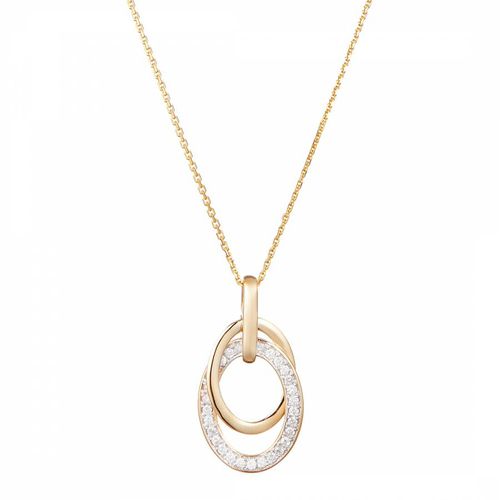 Diamond Embellished Interlinked Hoop Pendant Necklace - Artisan Joaillier - Modalova