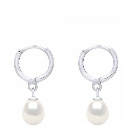 White Fresh Water Pearl Clasp Earrings - Mitzuko - Modalova