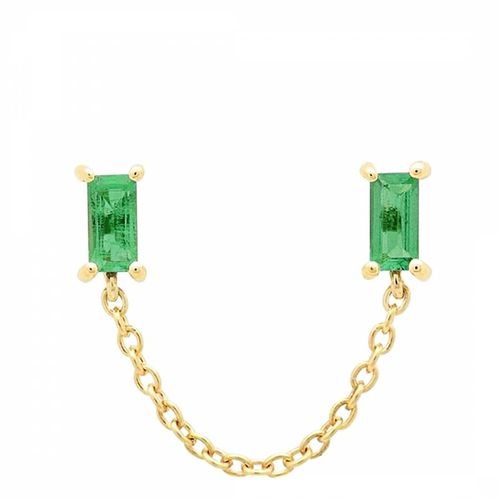 Green Swarovski Crystal Chain Stud Earrings - Ma Petite Amie - Modalova