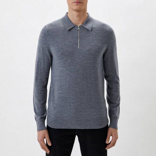 Grey Zipped Polo Wool Jumper - Calvin Klein - Modalova