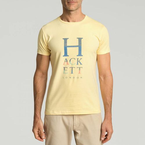 Yellow Stacked Logo Cotton T-Shirt - Hackett London - Modalova