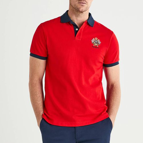 Red Classic Logo Cotton Polo Shirt - Hackett London - Modalova