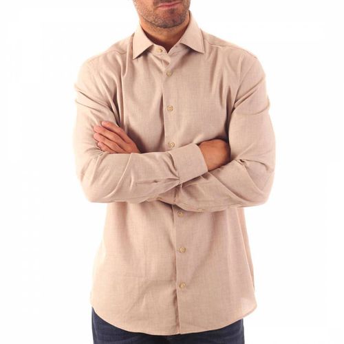 Cream Long Sleeve Cotton Shirt - Hackett London - Modalova