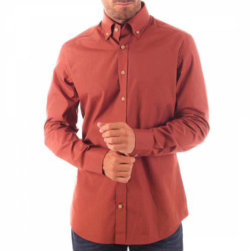 Orange Poplin Cotton Shirt - Hackett London - Modalova