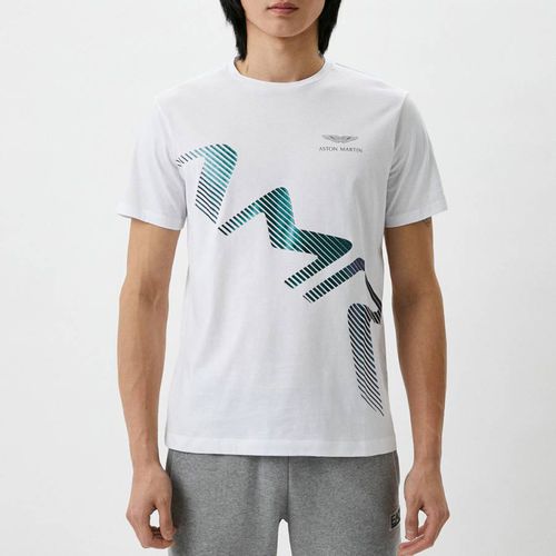 White AMR Large Logo Cotton T-Shirt - Hackett London - Modalova