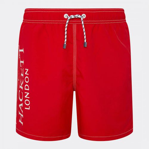 Red Logo Design Swim Shorts - Hackett London - Modalova