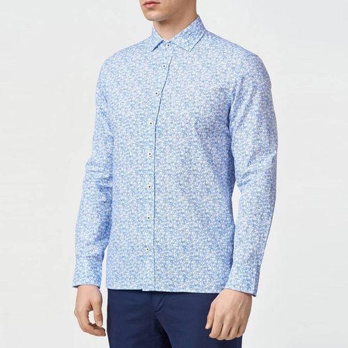 Blue Floral Print Cotton Shirt - Hackett London - Modalova