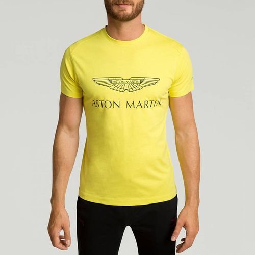 Yellow AMR Logo Cotton T-shirt - Hackett London - Modalova