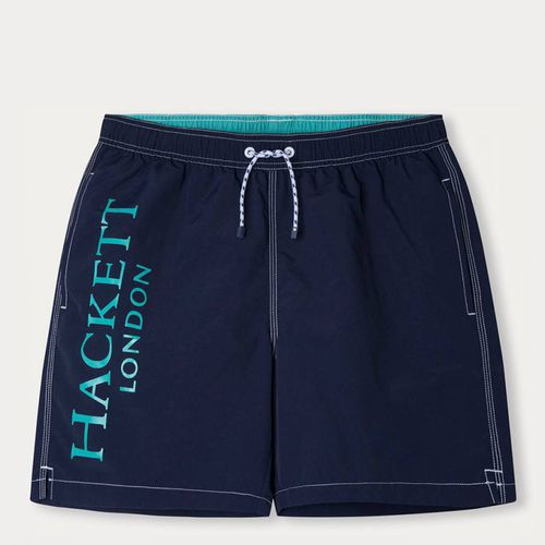 Navy Side Logo Swim Shorts - Hackett London - Modalova