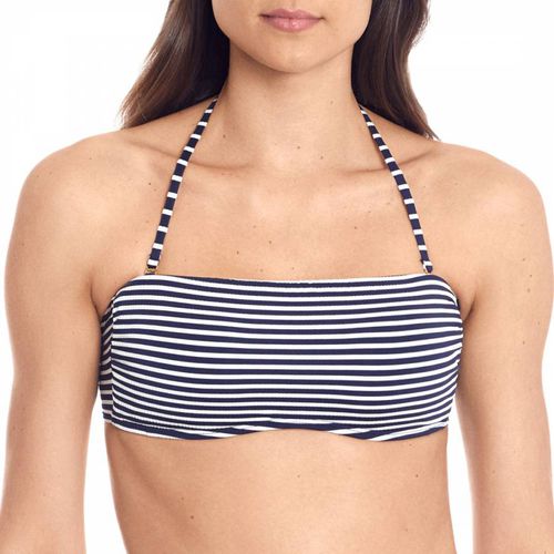 Navy Contrast Stripe Bandeau Bikini Top - Lauren Ralph Lauren - Modalova