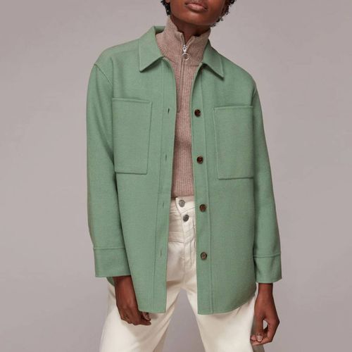 Pale Green Wool Overshirt - WHISTLES - Modalova