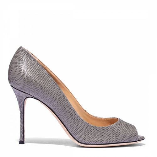 Grey Textured Peep Toe Pump Heels - Sergio Rossi - Modalova