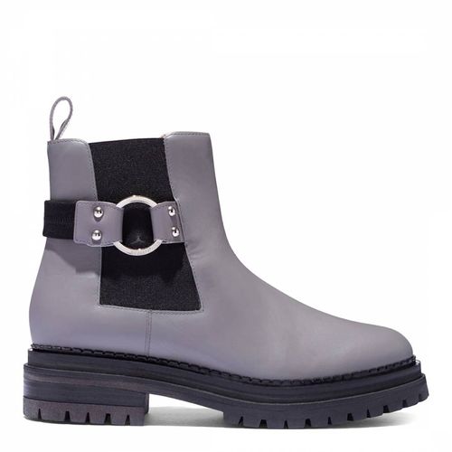 Grey Leather Buckle Boots - Sergio Rossi - Modalova