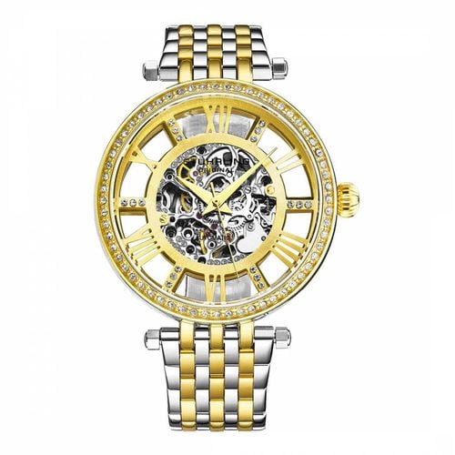 Women's /Gold Tone Crystal Studded Automatic Bracelet Watch - Stuhrling - Modalova