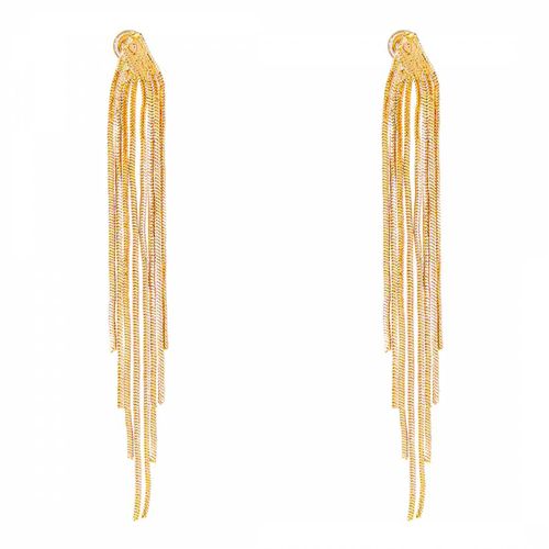 K Gold Long Drape Earrings - Chloe Collection by Liv Oliver - Modalova