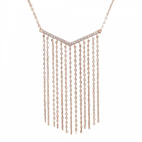 K Rose Gold Fringe Embellished Necklace - Chloe Collection by Liv Oliver - Modalova