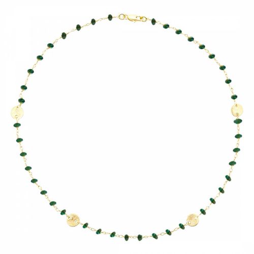 K Gold Emerald Disc Necklace - Liv Oliver - Modalova