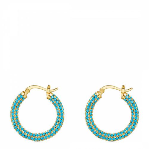 K Multi Pave Turquoise Hoop Earrings - Liv Oliver - Modalova