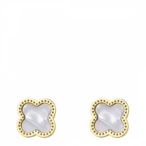 K Mother Of Pearl Stud Earrings - Chloe Collection by Liv Oliver - Modalova