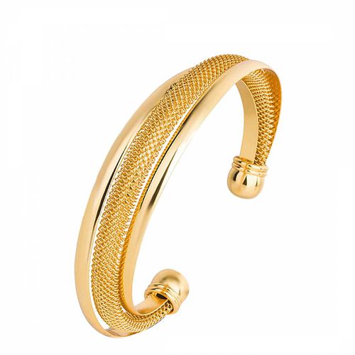 K Mesh And Polished Cuff Bangle - Chloe Collection by Liv Oliver - Modalova