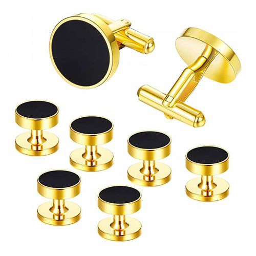 K Gold Onyx Cufflink Set - Stephen Oliver - Modalova